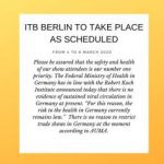 Afirman ITB-Berlín “tendrá lugar tal y como estaba programada”