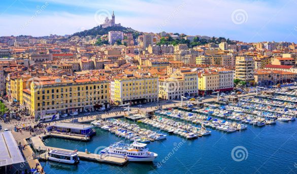 Paisaje de la ciudad de Marsella, Francia