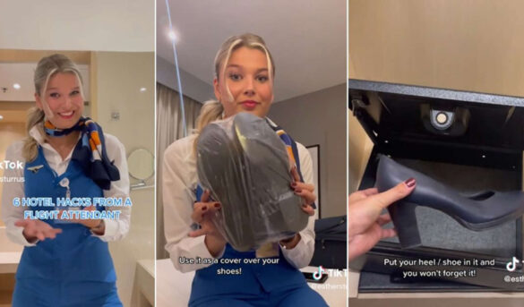 Azafata es viral tras explicar por qué siempre se debe dejar un zapato en la caja fuerte del hotel