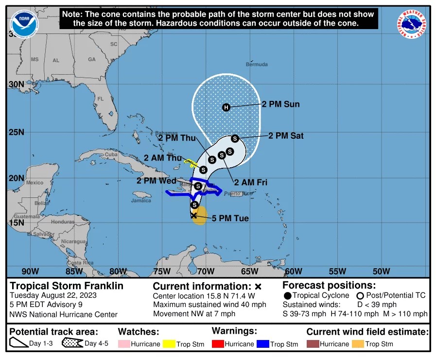 AILA: cancelan 16 vuelos por tormenta Franklin