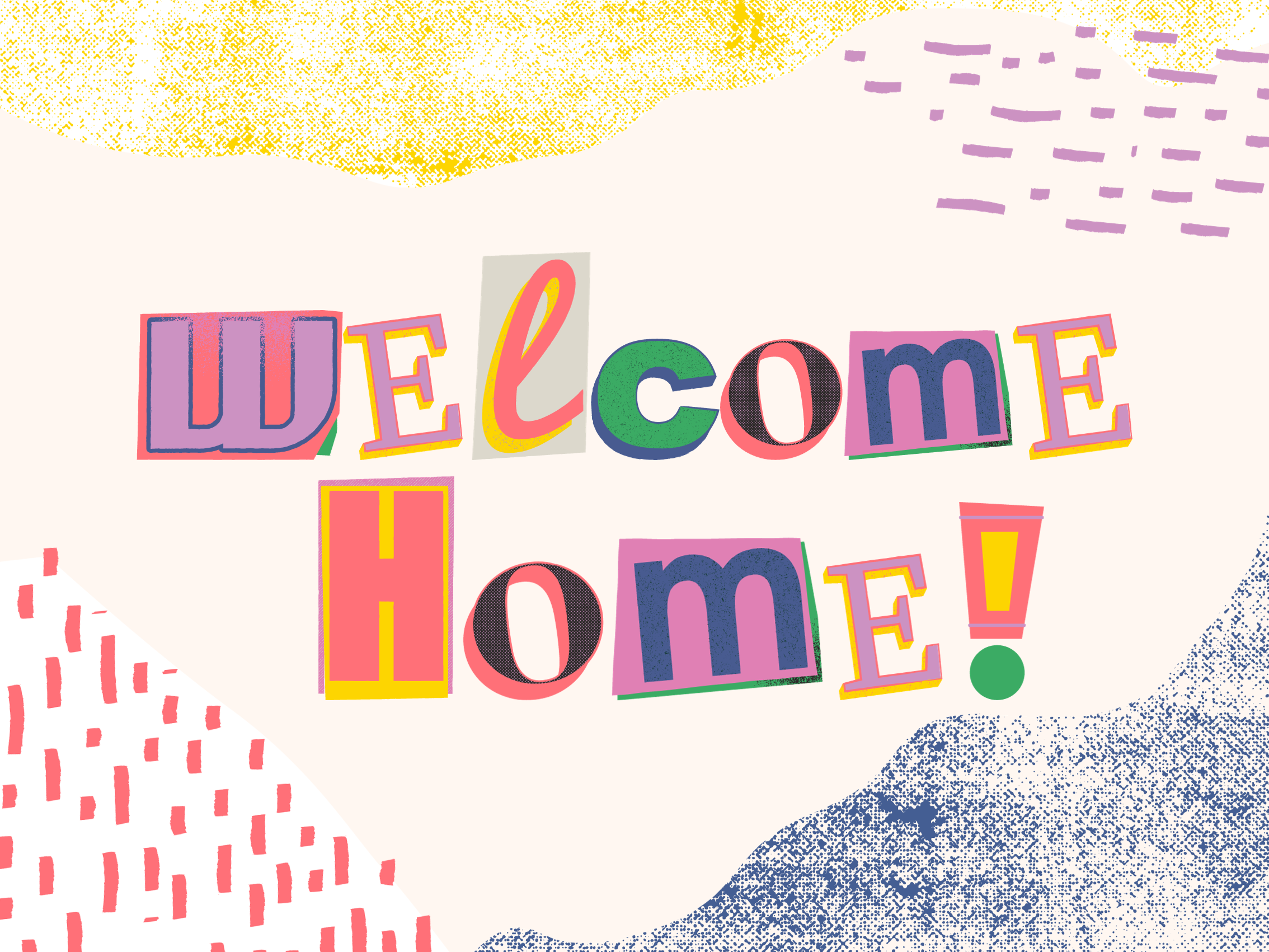 Colourful Authentic Welcome Home Yard Sign