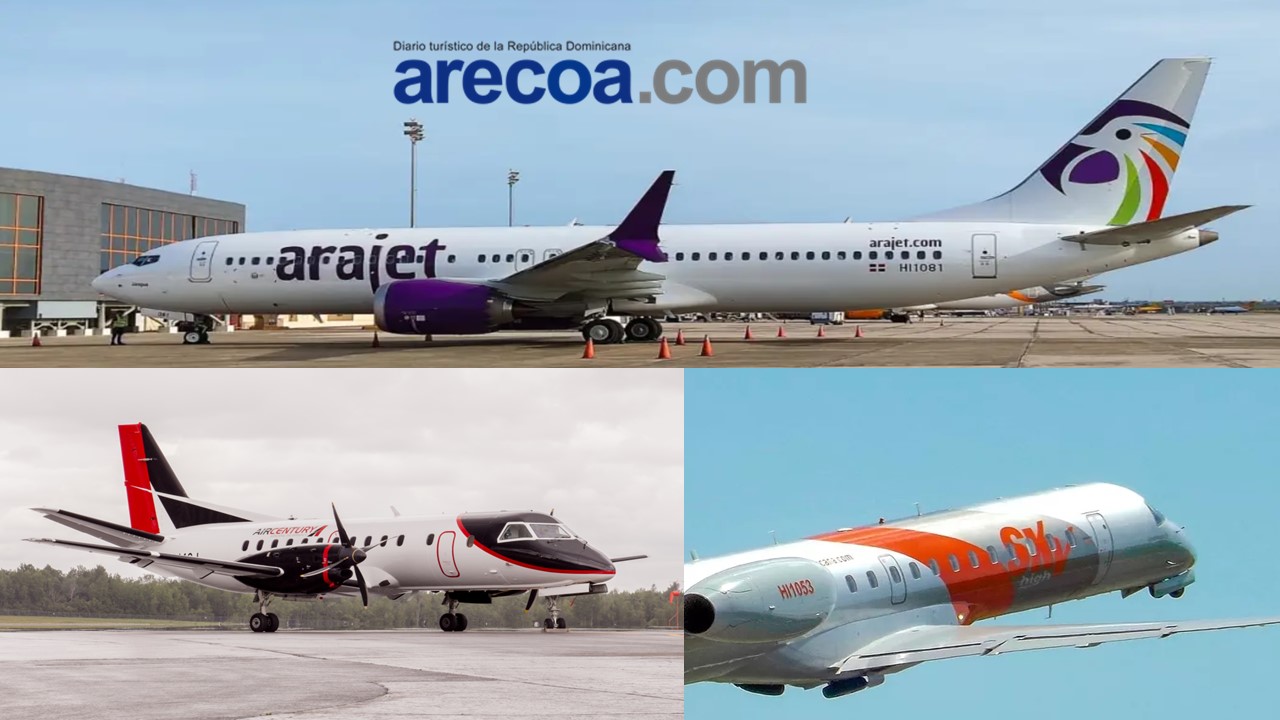 Las tres aerolíneas dominicanas con mayor flujo de pasajeros