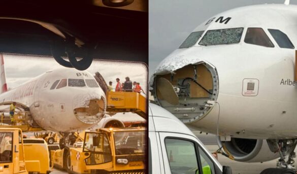 Granizada destroza nariz y parabrisas de avión en pleno vuelo