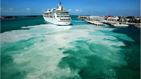 Los cruceros levantan sedimentos equivalentes a un huracán, según un estudio de Key West