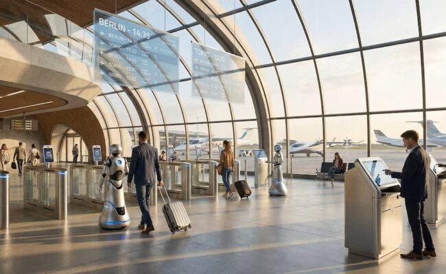 Así será el aeropuerto del futuro: sin filas, con pasaporte biométrico y robots asistentes