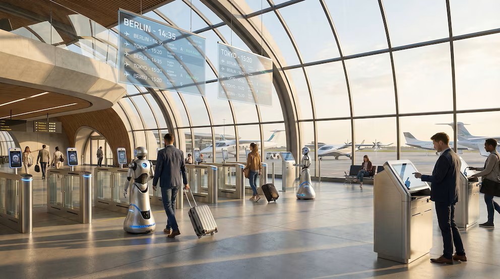 Así será el aeropuerto del futuro: sin filas, con pasaporte biométrico y robots asistentes