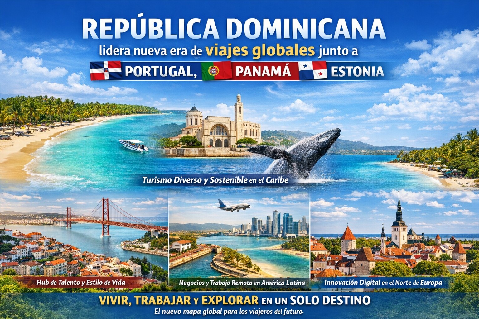 República Dominicana lidera nueva era de viajes globales junto a Portugal, Panamá y Estonia