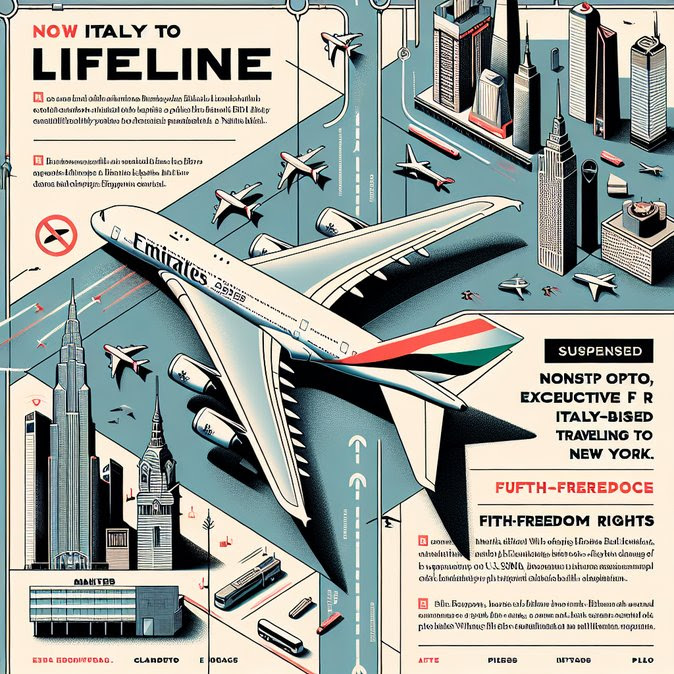 Emirates mantiene el vuelo Milán-Nueva York en A380 bajo derechos de ‘quinta libertad’ pese al cierre del espacio aéreo del Golfo